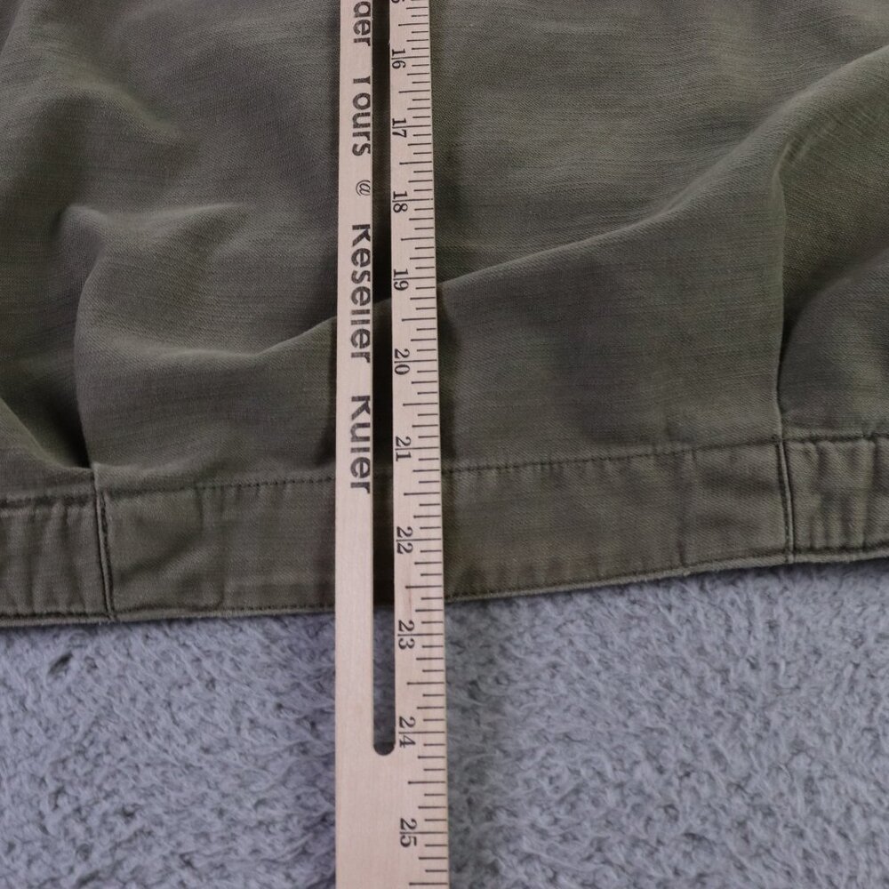 Free People Military Jacket Women Small Green Slouchy Canvas Full Button Utility - Picture 9 of 10